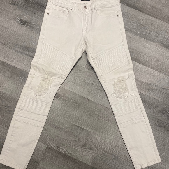 Balmain inspired white denim jeans - Picture 1 of 3